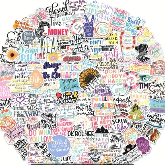 Set of 100 Motivational Quote Stickers - Picture 1 of 11